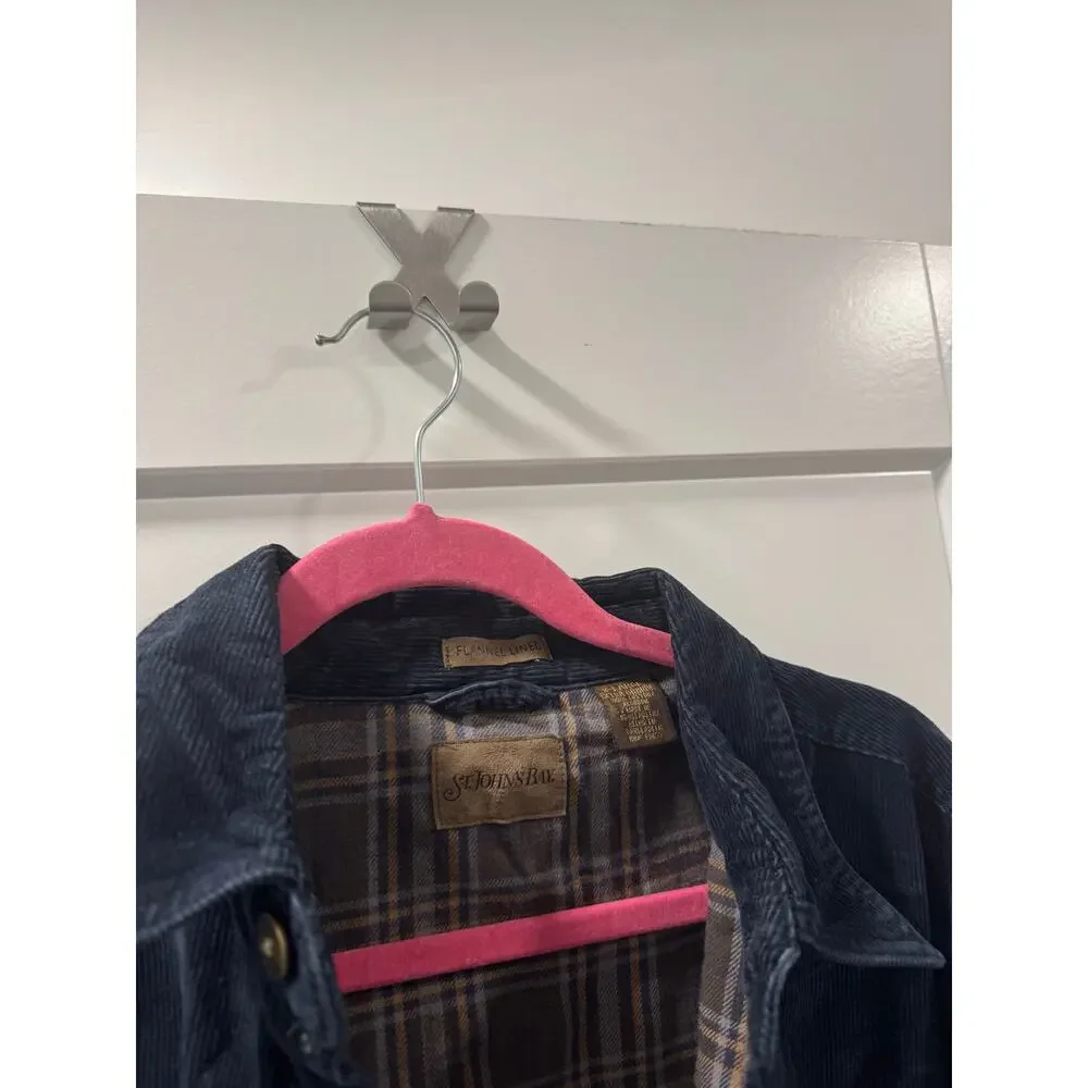 St Johns Bay Flannel Lined Navy Chore Barn Coat - Picture 3 of 10